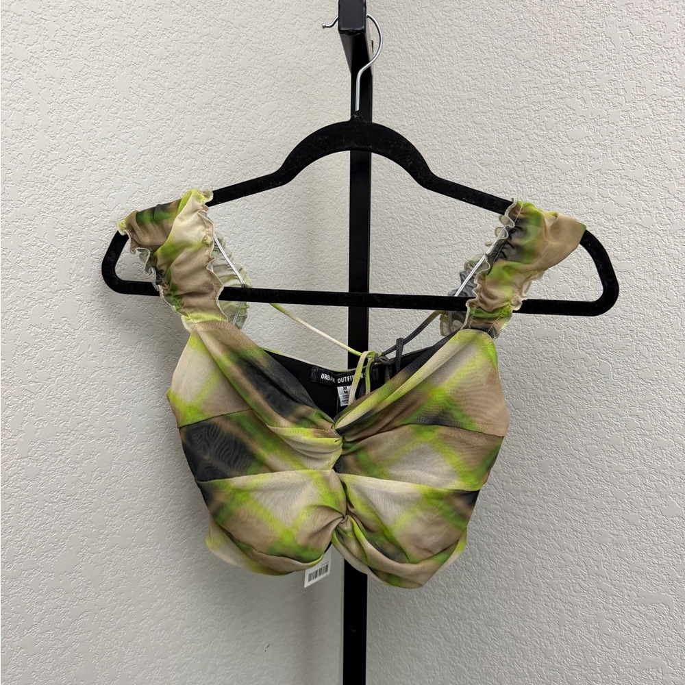 Urban Outfitters Green & Brown Plaid Boot Cut 2 piece set - Retails $99 NWT - Picture 2 of 7